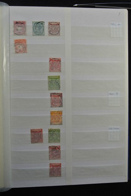 Stamp collection 26299 British East Africa cancels.