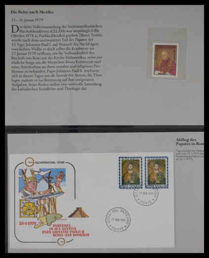 Stamp collection 27368 Pope travels 1979-1993.