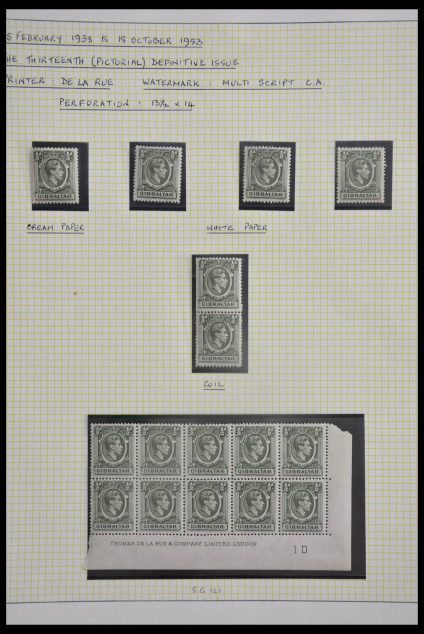 Stamp collection 28636 Gibraltar 1938-1977.