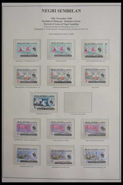Stamp collection 28674 Malaysia Negri Sembilan 1965-1992.