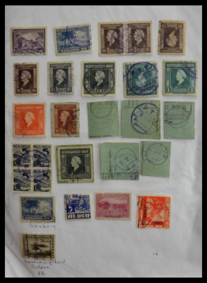 Stamp collection 29422 Dutch east Indies cancels.