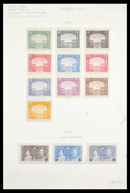 Stamp collection 29567 Aden 1937-1967.