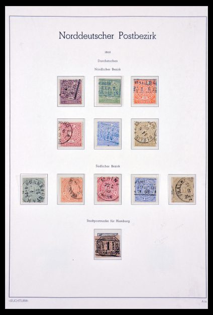 Stamp collection 29641 Norddeutscher Postbezirk 1868-1875.