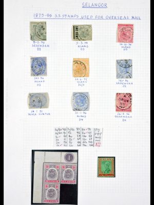 Stamp collection 29768 Selangor ca. 1880-1955.