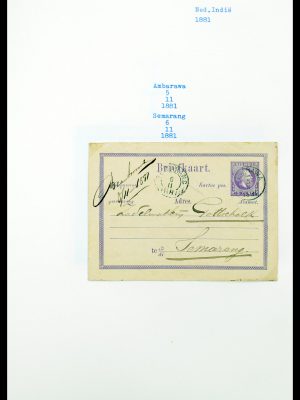 Stamp collection 30311 Dutch east Indies smallround cancels.