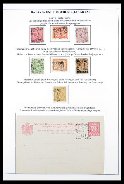 Stamp collection 30363 Dutch east Indies square cancels.