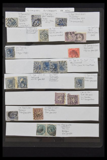 Stamp collection 30572 Numeral cancels Australian States.