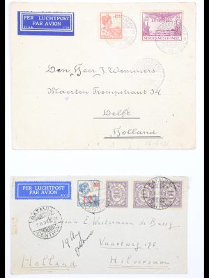 Stamp collection 30574 Dutch east Indies airmail covers 1923-1940.