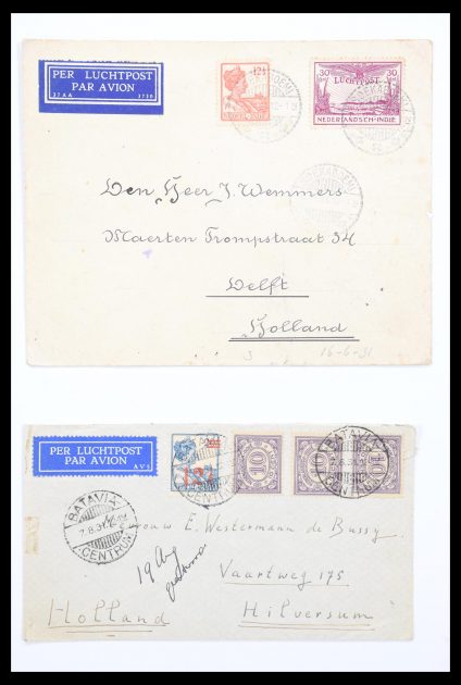 Stamp collection 30574 Dutch east Indies airmail covers 1923-1940.