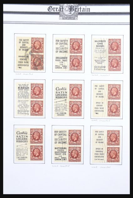 Stamp collection 30662 Great Britain combinations from stamp booklets 1912-1942.