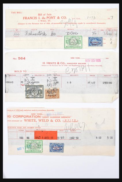 Stamp collection 30732 USA revenues on document 1868-1955.