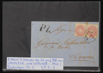 Stamp collection 30802 Austria covers 1843-1890.