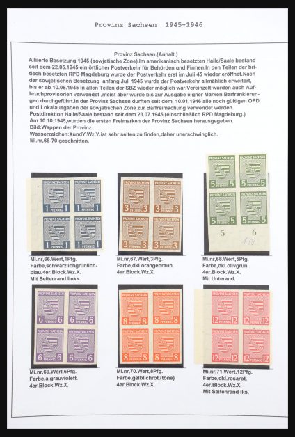 Stamp collection 31039 Sovjet Zone Saxony 1945-1946.