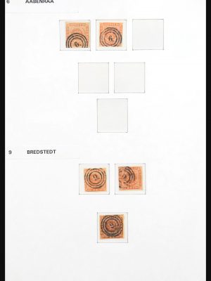 Stamp collection 31139 Denmark cancels 1854-1863.