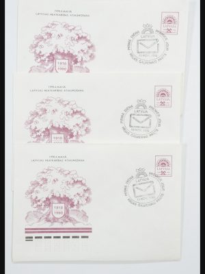 Stamp collection 31584 Latvia covers/FDC's and postal stationeries 1990-1992.