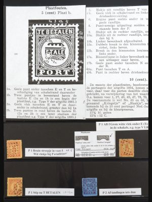 Stamp collection 31623 Netherlands postage dues plateflaws.