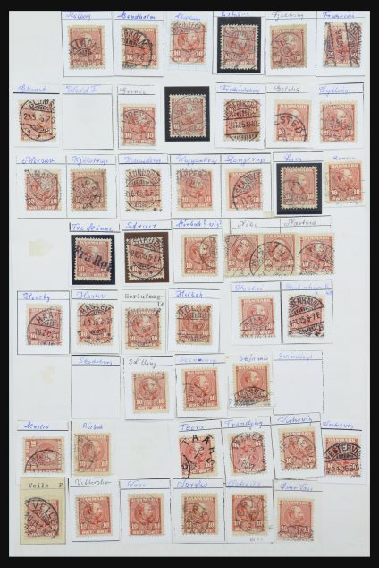 Stamp collection 31878 Denmark cancels 1904-1912.