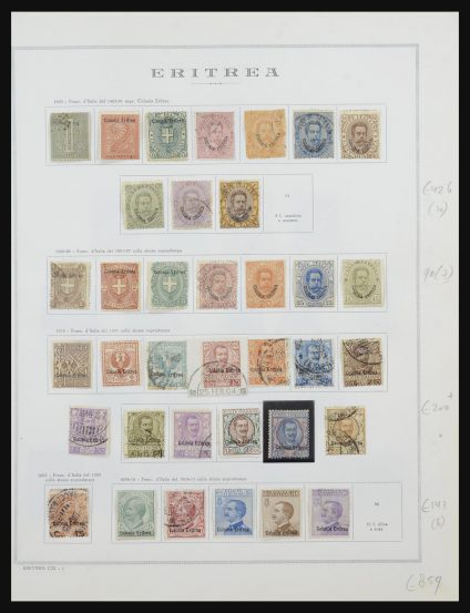 Stamp collection 31881 Eritrea 1893-1941.