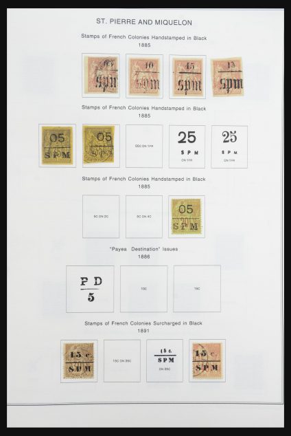 Stamp collection 32061 St. Pierre et Miquelon 1885-1991.